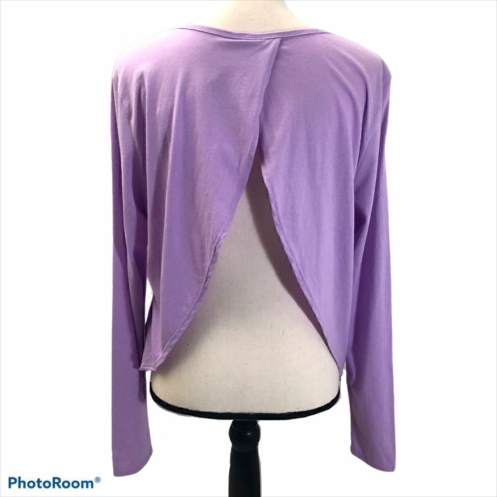 Fabletics Purple Top with Crossover Open Back NWT - image 3